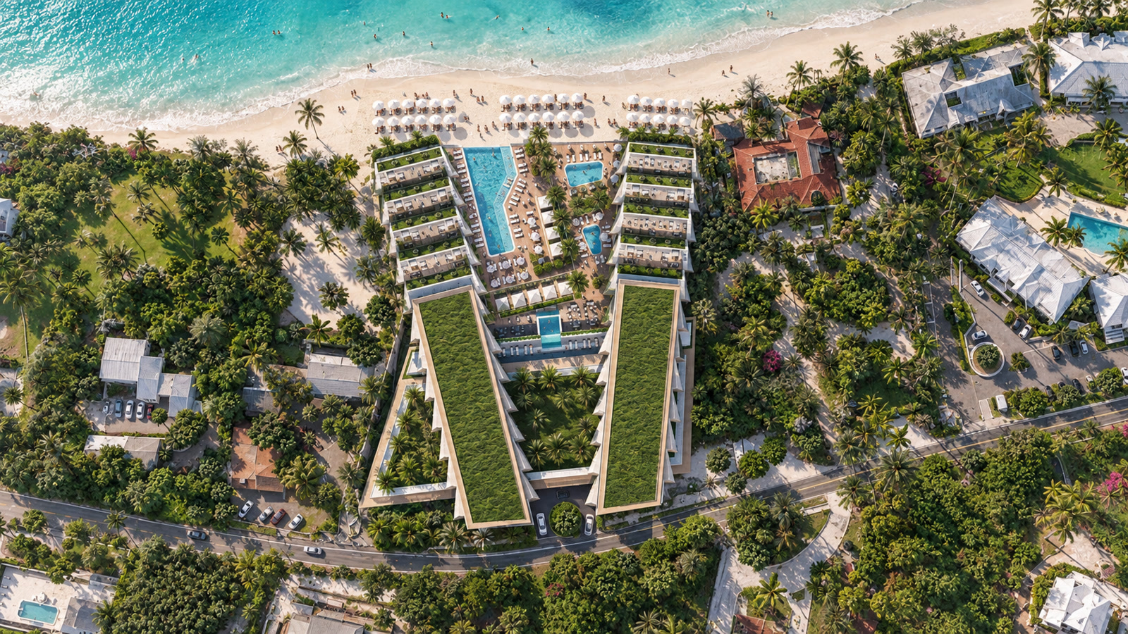 Bahamas Beach Club — Bahamas · Overhead view of the beach club and its coastal setting