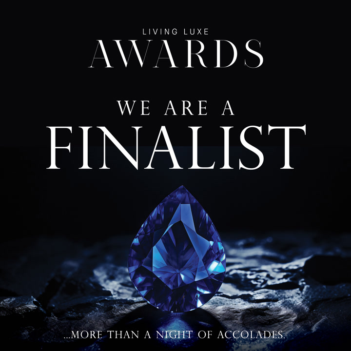 Living Luxe Awards announcement reading We are a finalist